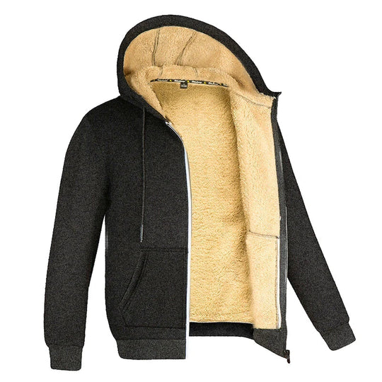 Heren Hoodie met Rits van Lamswol voor de Winter 2