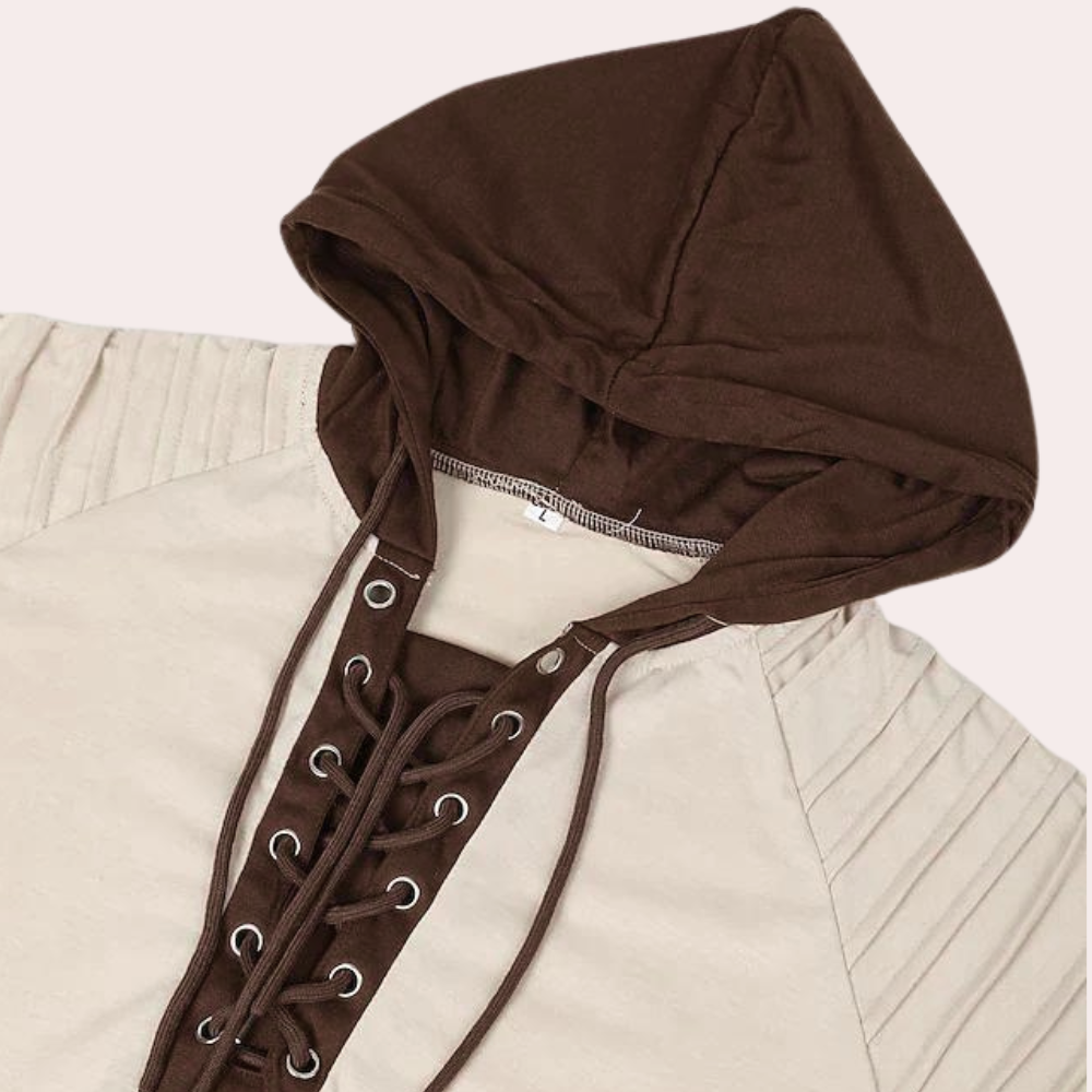 Heren Hoodie met Vetersluiting en Comfortabel Design 1