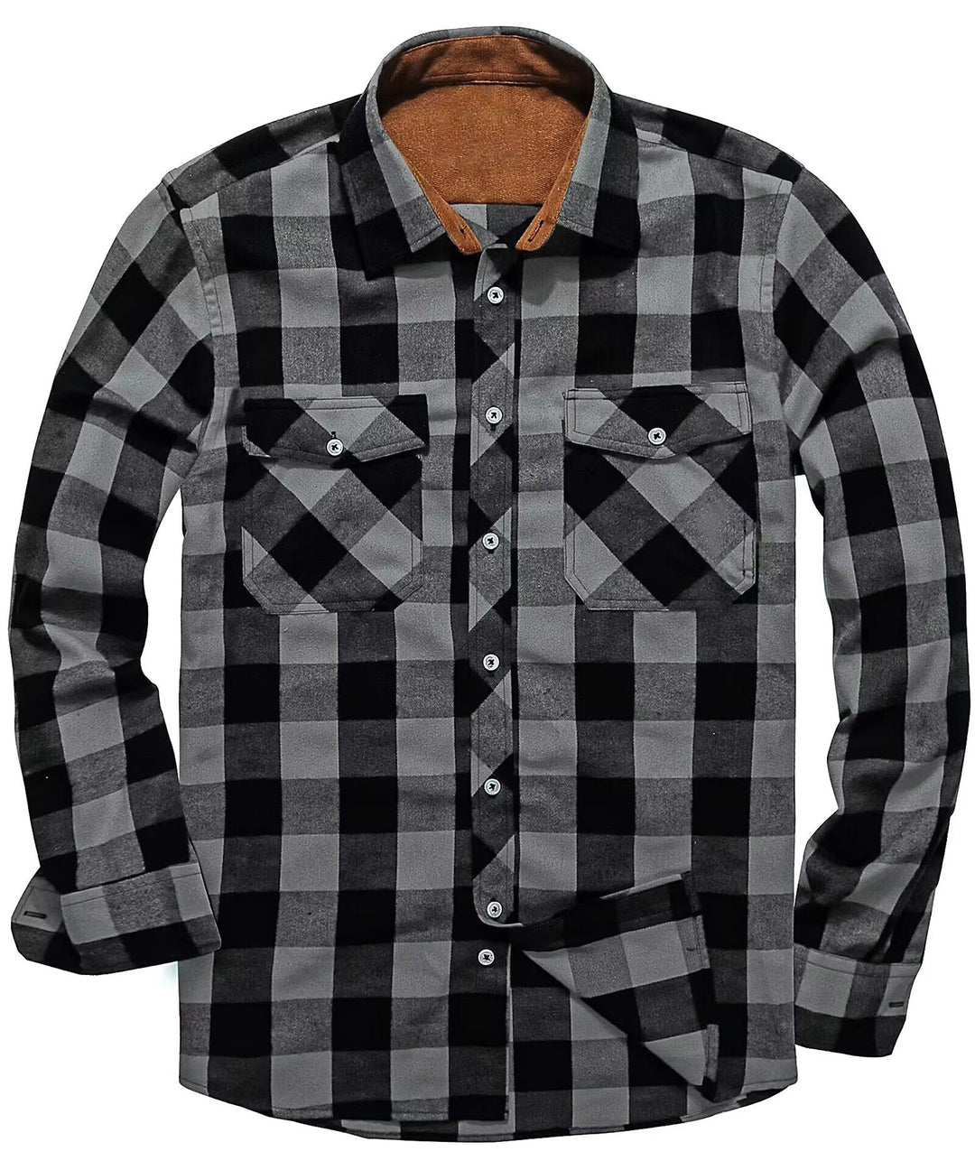 Heren Overhemd Klassiek Ruitpatroon Polyester en Rayon 1