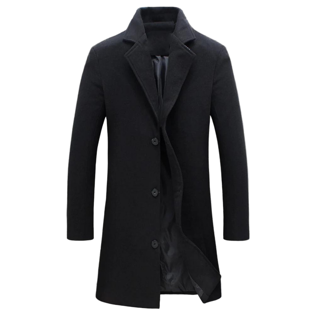 Heren Overjas van Wol met Elegante Stijl 0