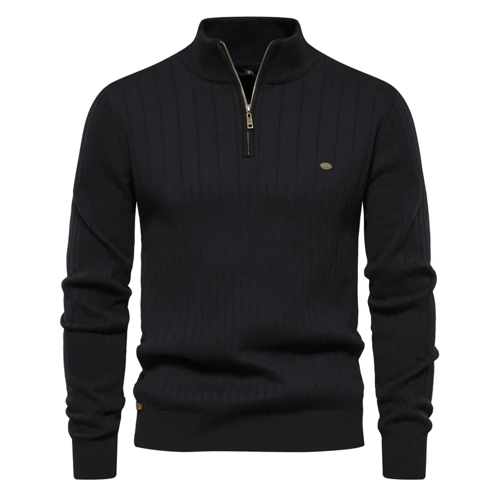 Heren Pullover Sweater Met Rits Katoen Casual Herfst 10