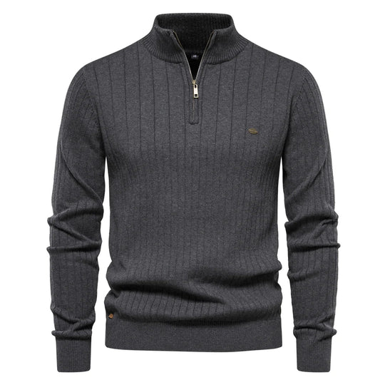 Heren Pullover Sweater Met Rits Katoen Casual Herfst 6