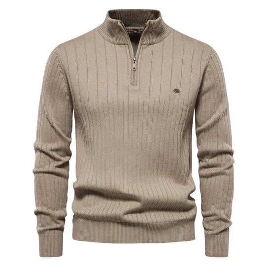 Heren Pullover Sweater Met Rits Katoen Casual Herfst 7