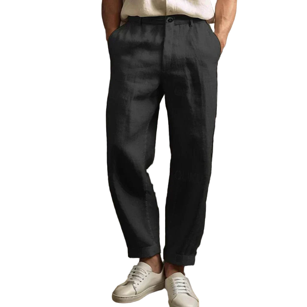 Heren Rechte Broek Relaxed Fit Linnen 2