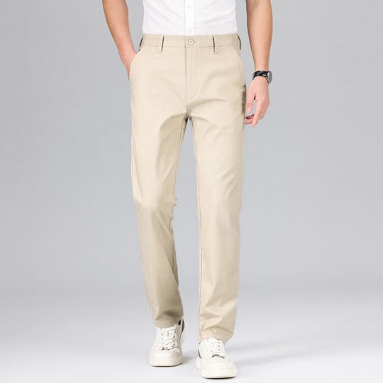 Heren Rechte Broek Tencel Linnenmix Relaxed Fit 0
