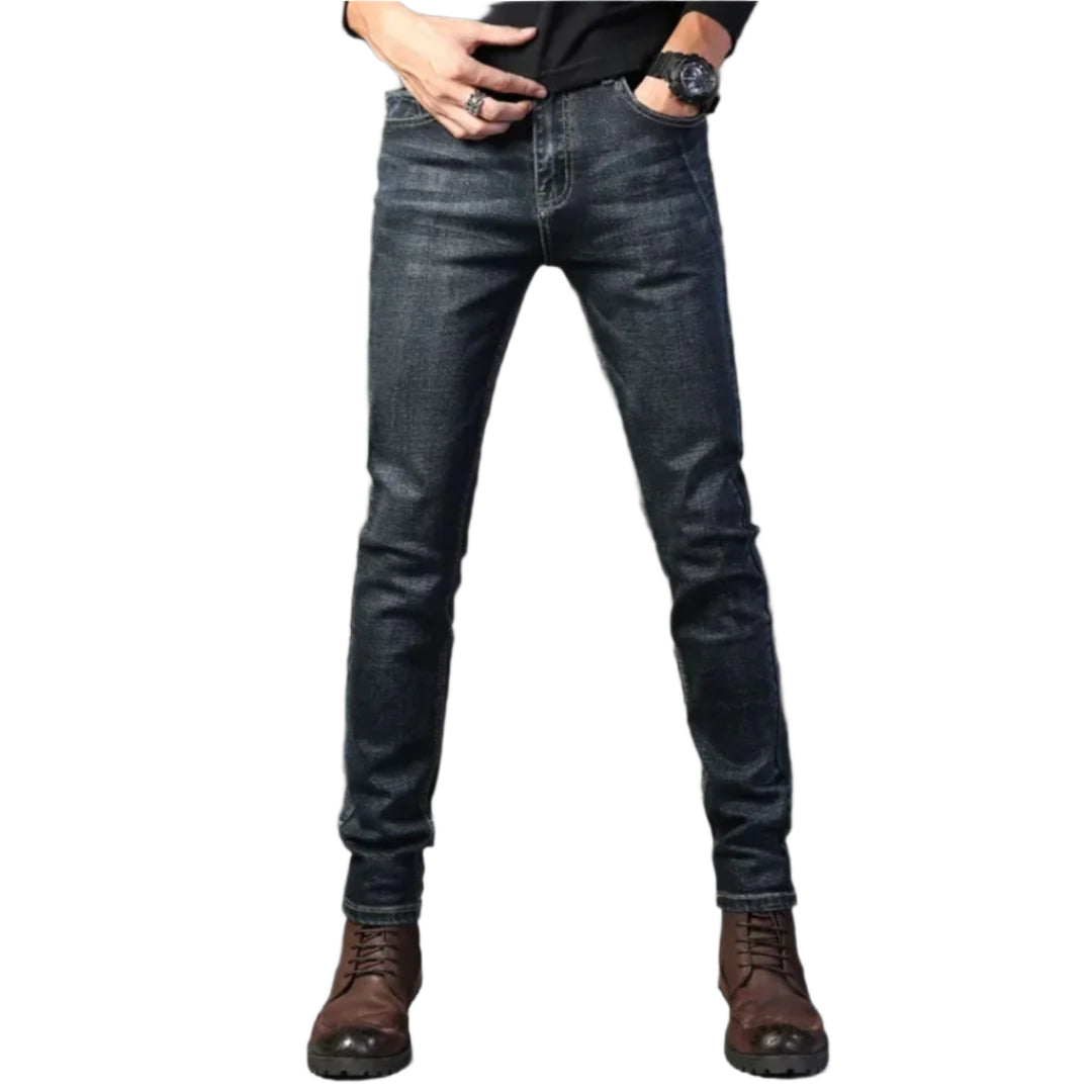 Heren Slim Traveler Jeans Flexibele Pasvorm Denim 0