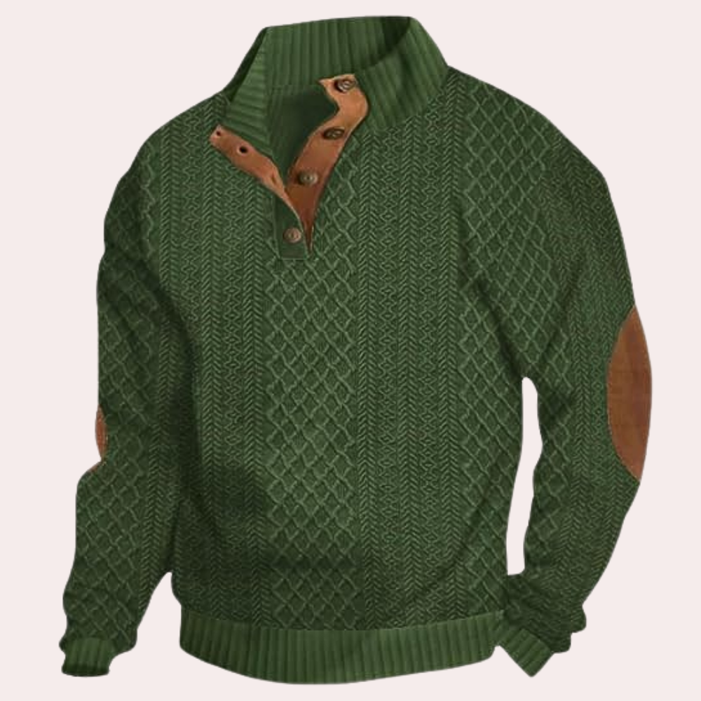 Heren Sweater met Kraveknappers - Trendy en Comfortabel 4