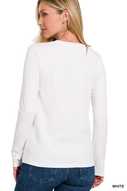 Heren T-shirt Lange Mouwen Ronde Hals Katoen 1