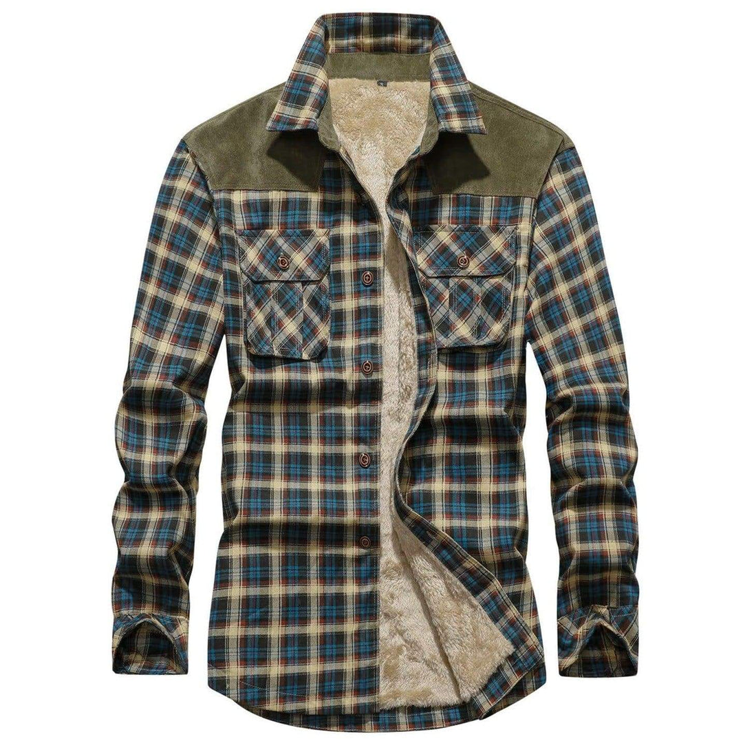Heren Winterjas Casual Flanel Gevoerd Met Neppels 0