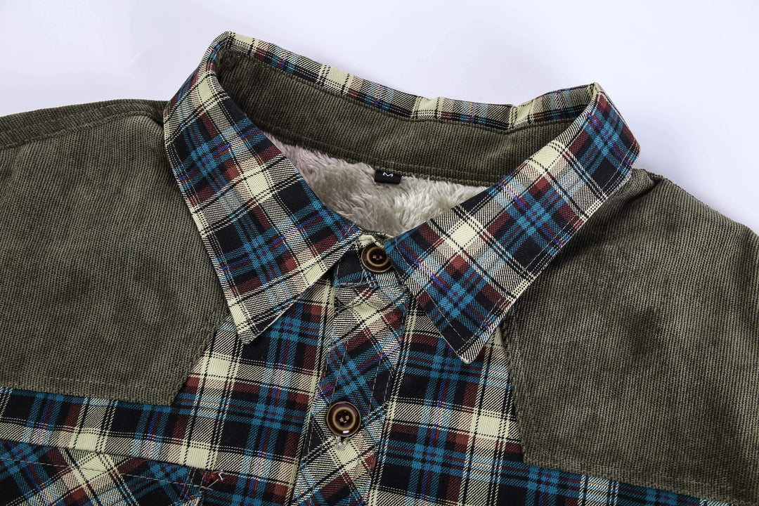 Heren Winterjas Casual Flanel Gevoerd Met Neppels 4