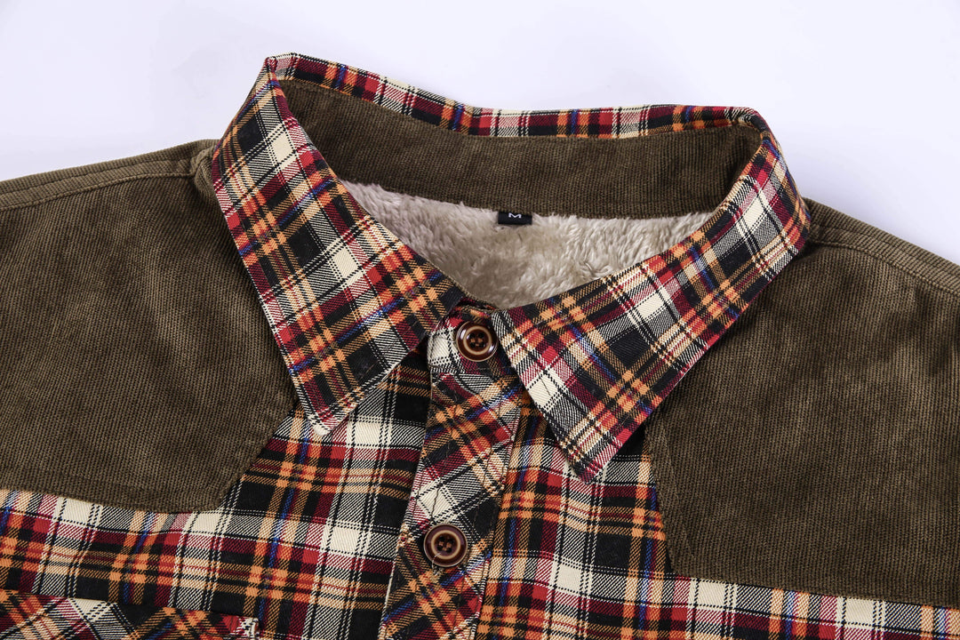 Heren Winterjas Casual Flanel Gevoerd Met Neppels 8