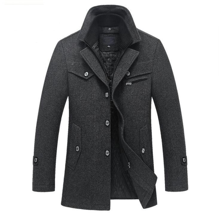 Heren Winterjas in Wol met Klassieke Stijl 0