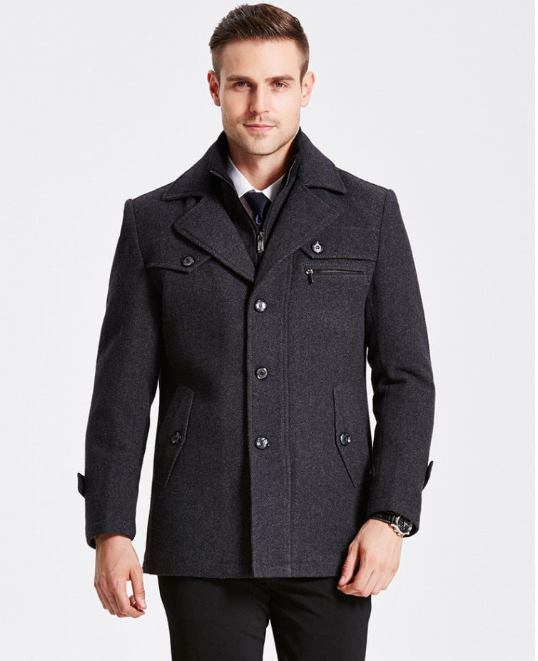 Heren Winterjas in Wol met Klassieke Stijl 1