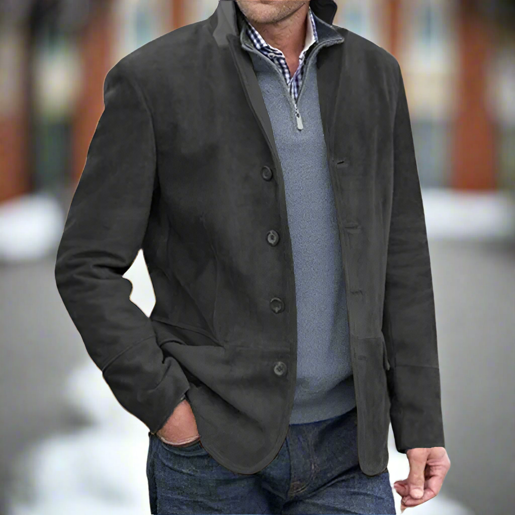 Herenjack in Suède met Moderne Pasvorm 2