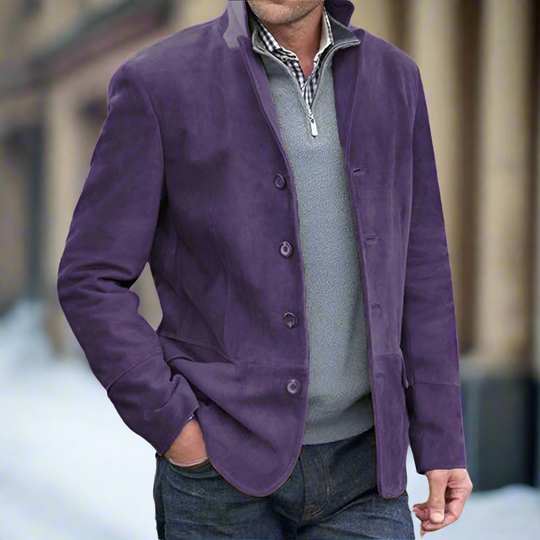 Herenjack in Suède met Moderne Pasvorm 4