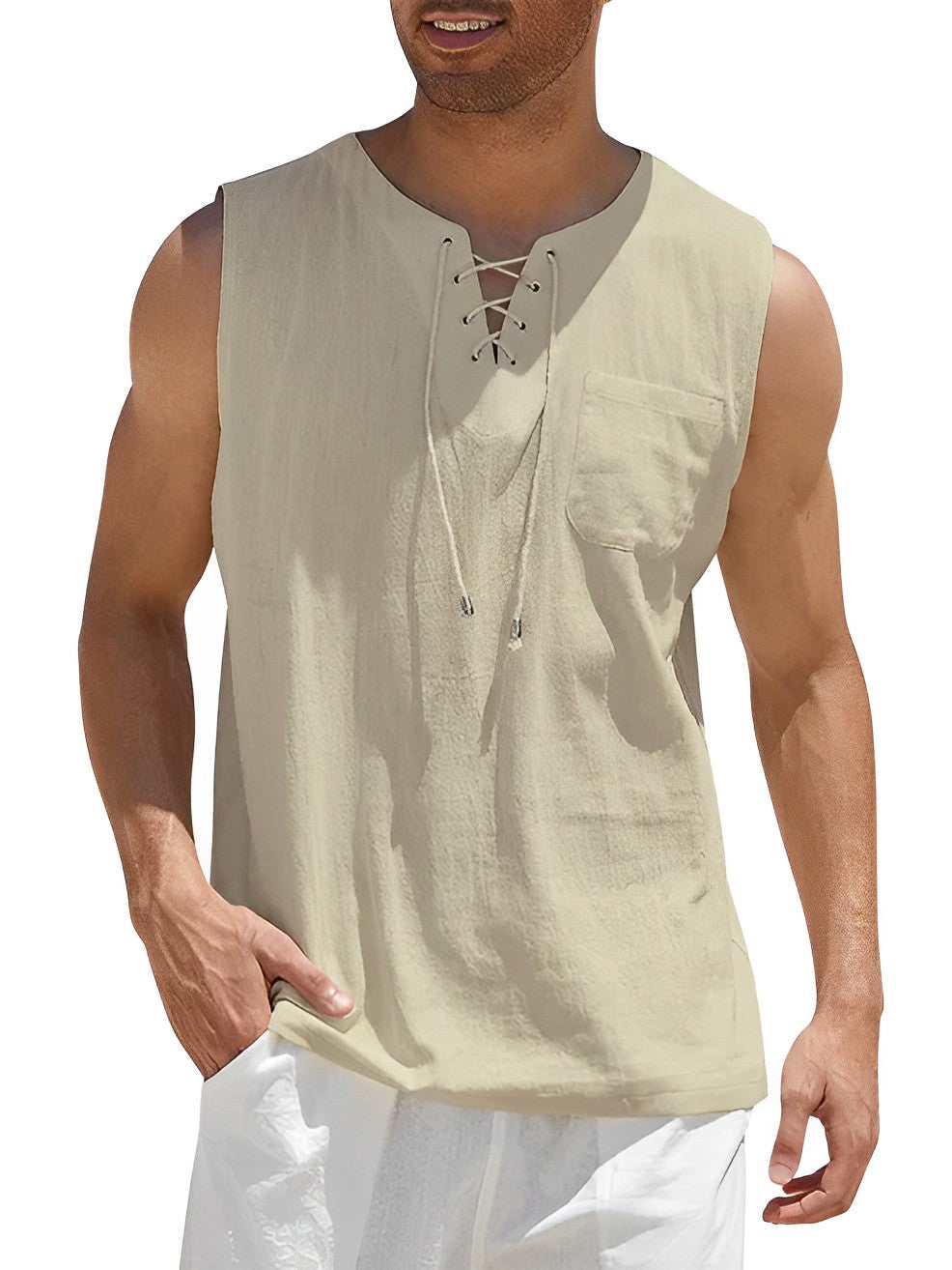 Variant image for Heren Tanktop Casual Ademend Katoen-49