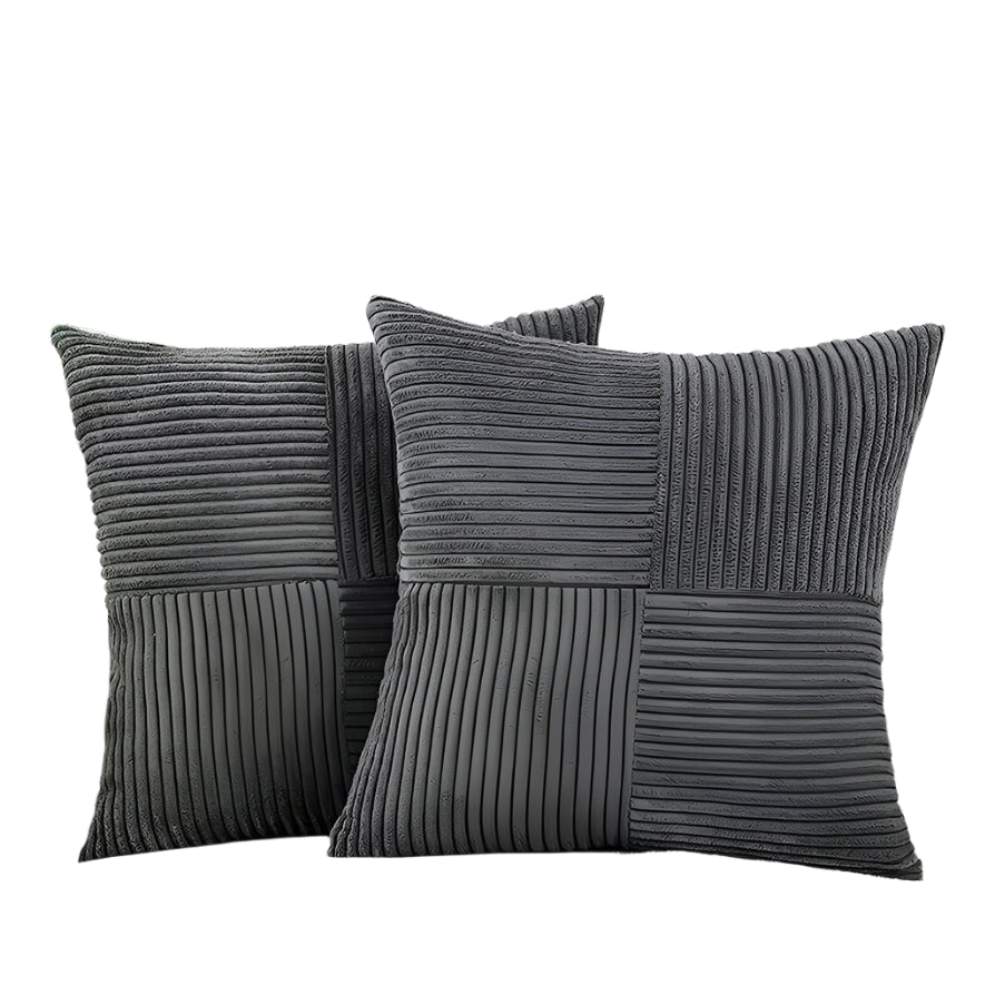 Kussenhoezen Set van Twee 45x45 cm Zachte Corduroy voor op de Bank 0