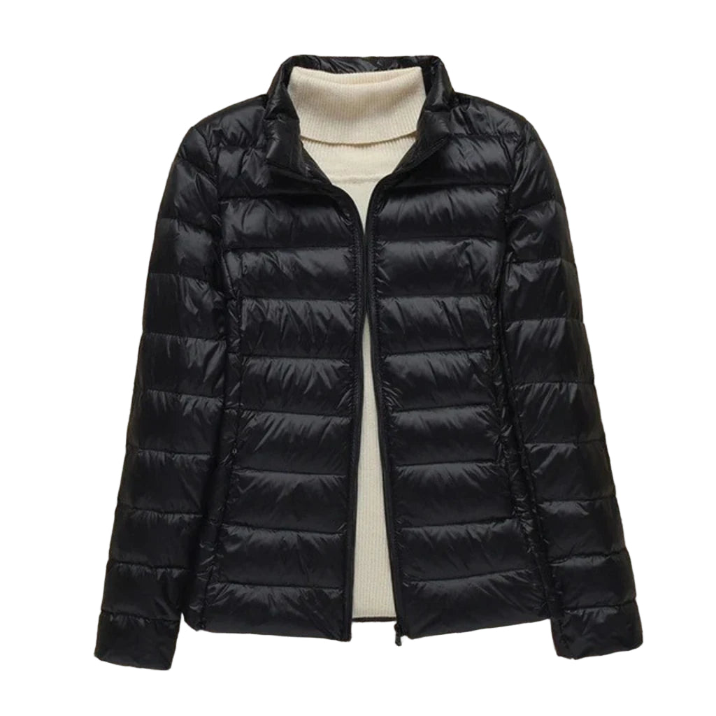 Lange Dames Jas Gewatteerd Met Regular Fit voor Lente en Herfst 2