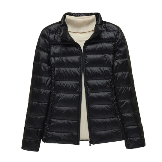 Lange Dames Jas Gewatteerd Met Regular Fit voor Lente en Herfst 2