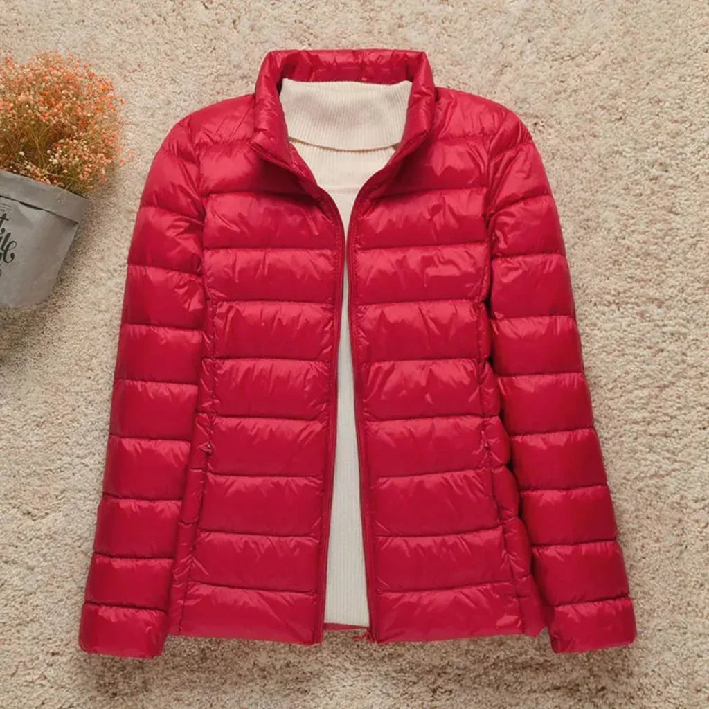 Lange Dames Jas Gewatteerd Met Regular Fit voor Lente en Herfst 4