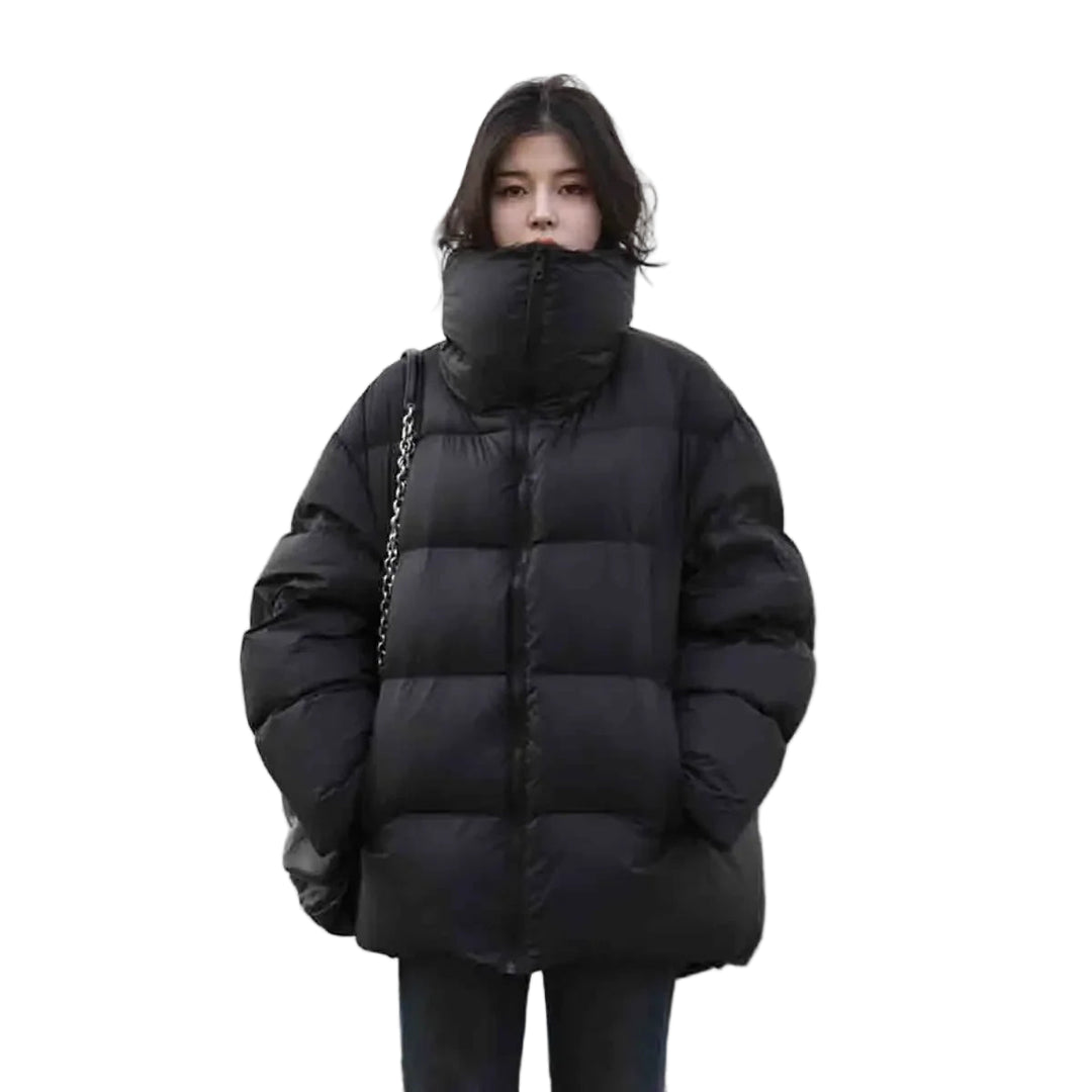Lange Winterjas Dames Gewatteerd met Staande Kraag voor Casual Gebruik 0