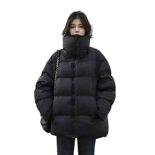 Lange Winterjas Dames Gewatteerd met Staande Kraag voor Casual Gebruik 0