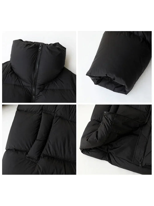 Lange Winterjas Dames Gewatteerd met Staande Kraag voor Casual Gebruik 4