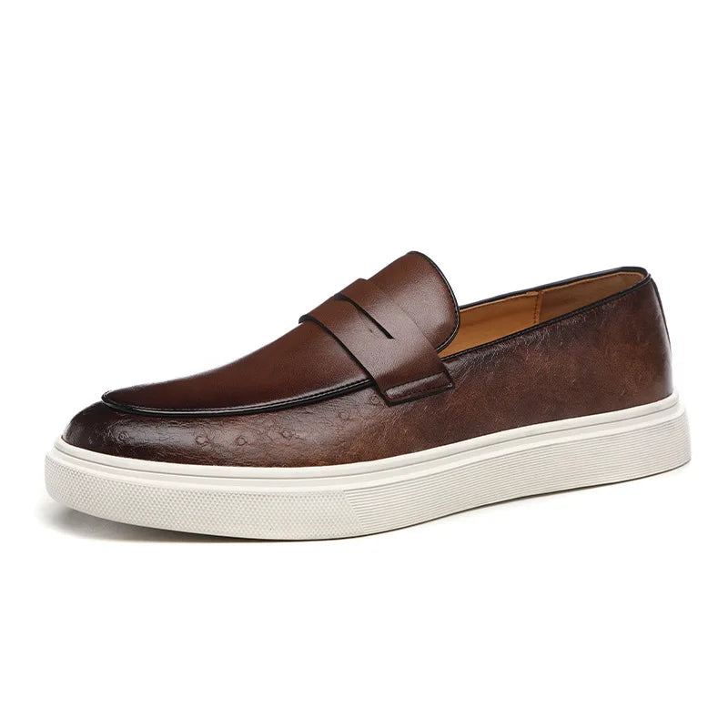 Mocassins Homme Cuir de Serpent Style Britannique Luxe 6