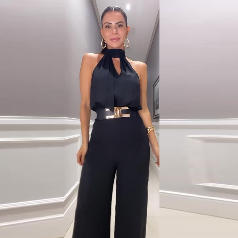 Dam Jumpsuit Sommar Ergonomisk Hållbar Polyester-4