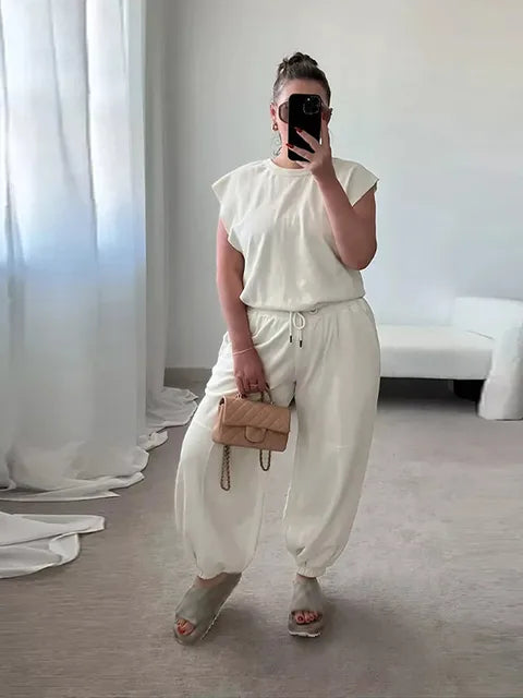 Dam Jumpsuit Avslappnad Stil med Dragsko och Öppen Rygg Polyester-2