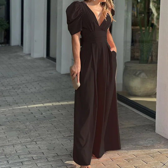 Dam Jumpsuit Elegant Tidlös Design Högkvalitativt Tyg-2