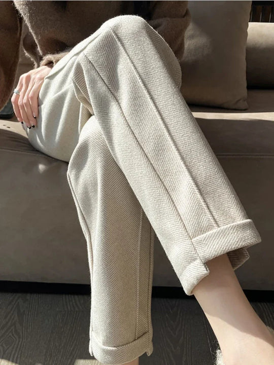 Zwarte Dames Pantalon Elegante Stijl 100% Polyester 4