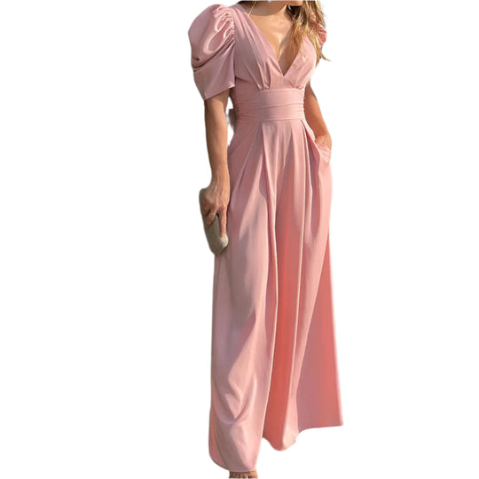 Dam Jumpsuit Elegant Tidlös Design Högkvalitativt Tyg-1