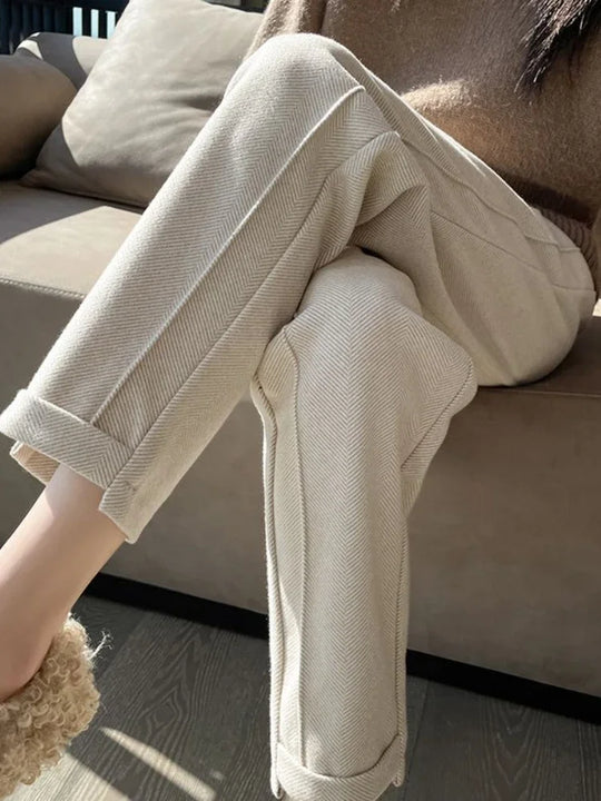 Zwarte Dames Pantalon Elegante Stijl 100% Polyester 2
