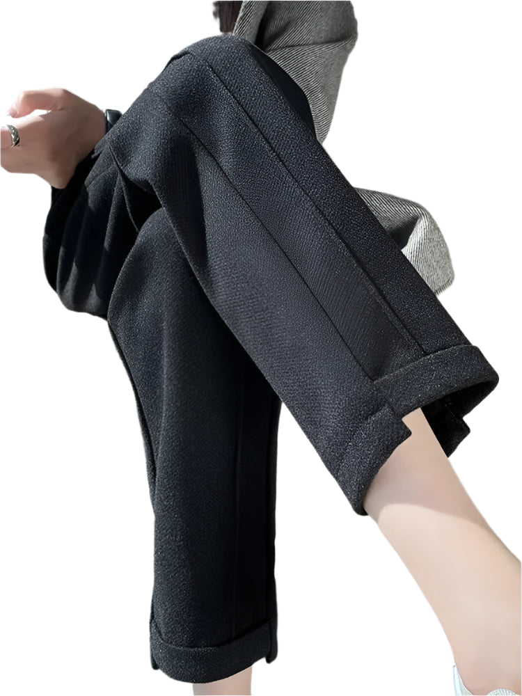 Zwarte Dames Pantalon Elegante Stijl 100% Polyester 1