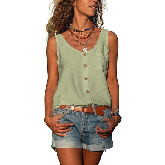 Variant image for Dam Top Smal Passform Andningsbart Tyg Ibiza Stil-31