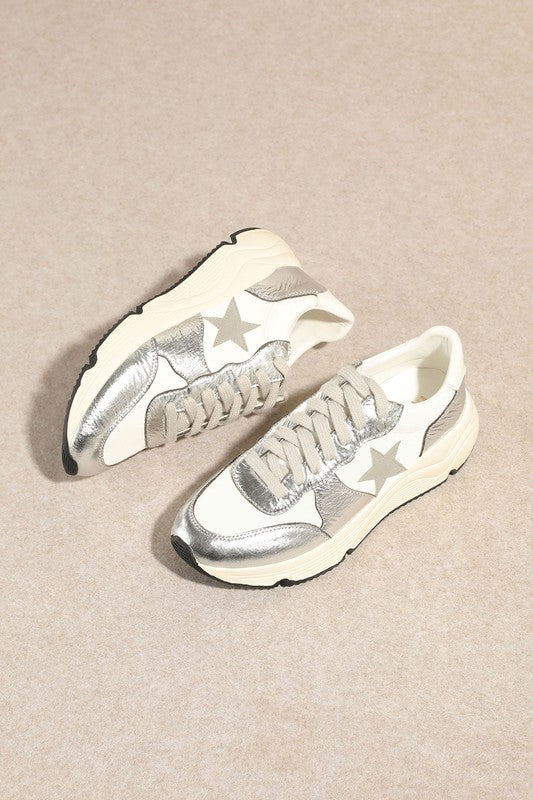 Sneakers voor Dames Casual Sterrenstijl Zilver 1