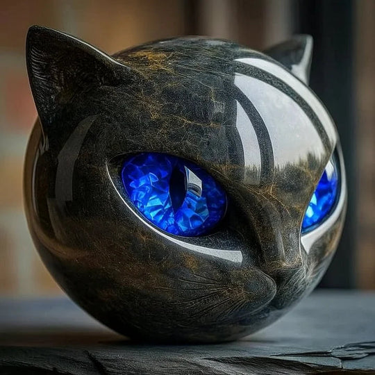 猫の頭の彫刻 モダンデザイン