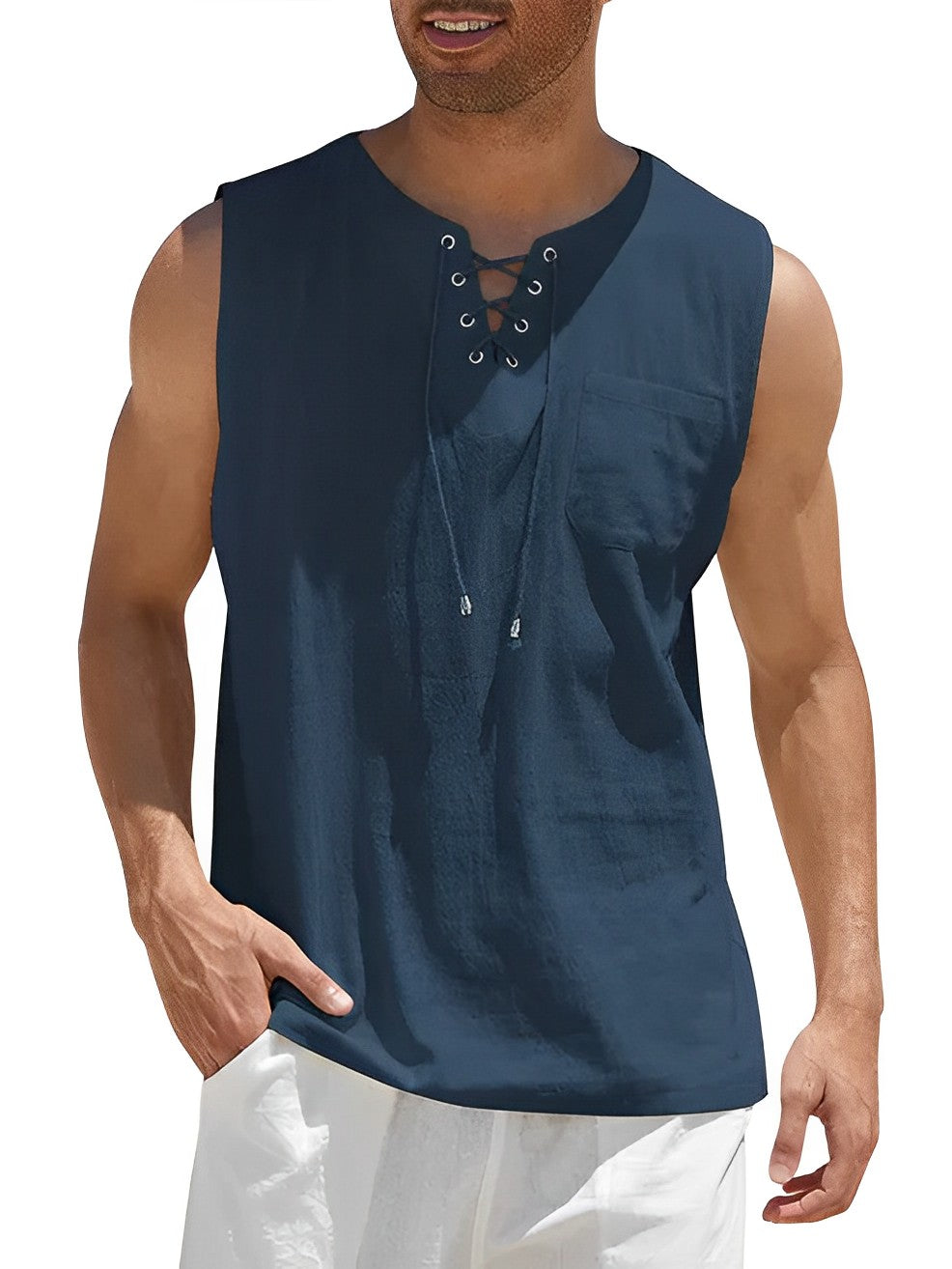 Variant image for Heren Tanktop Casual Ademend Katoen-43