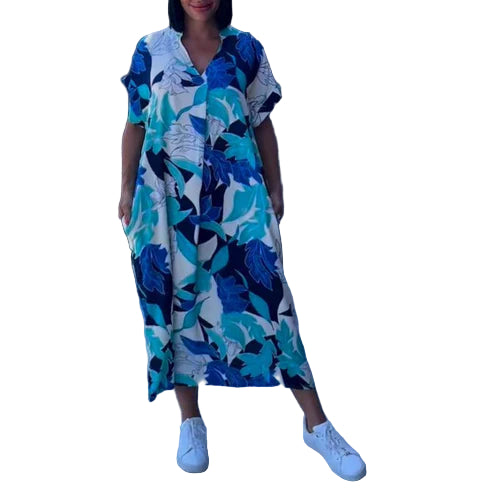 Vrouwen Maxi Jurk Met Kunstprint 0