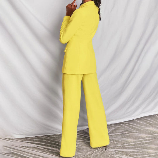 Dames Blazer en Broek Set Chique Polyester Mix voor Formele Gelegenheden 4