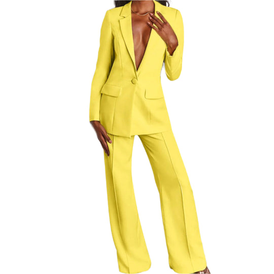 Dames Blazer en Broek Set Chique Polyester Mix voor Formele Gelegenheden 1