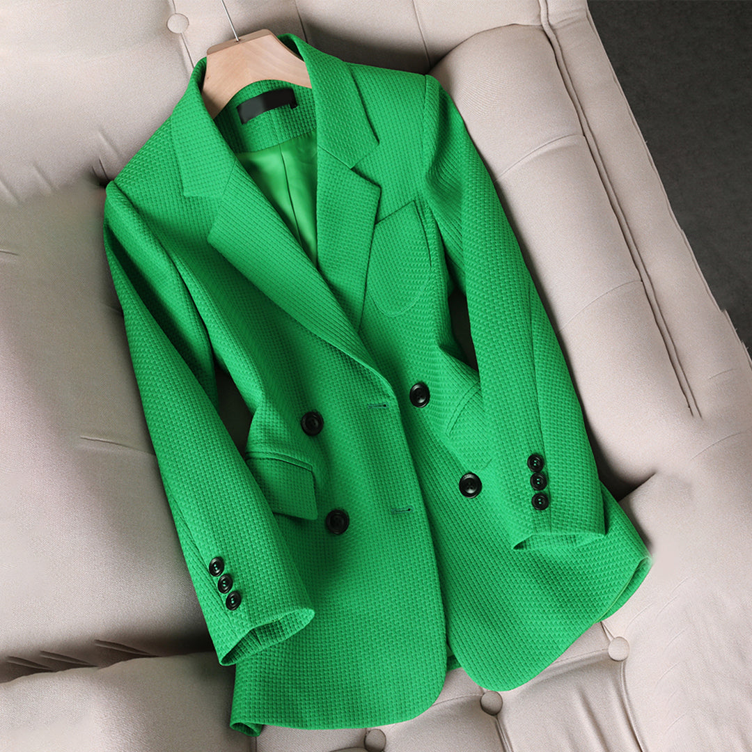 Zwarte Blazer Dames Met Tailored Fit en Dubbelgeknoopte Sluiting 2
