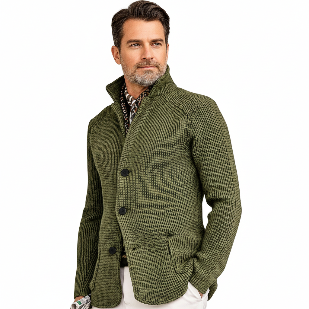 メンズカーディガン、ハイネックニット - カジュアル＆セミフォーマルスタイル