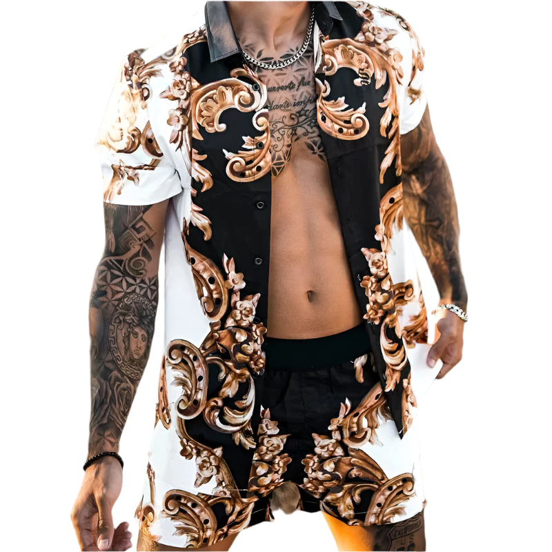 Heren Vrijetijdsset 3D-Print Oversized Katoenmix 1