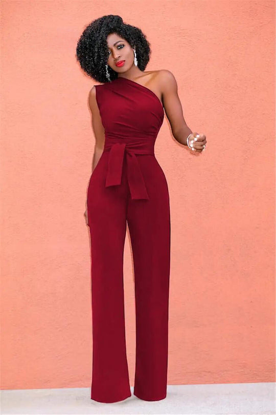 Dam Jumpsuit En-Axel Design Bredben Polyester och Bomull-2