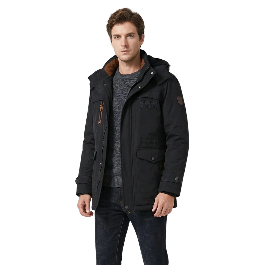 メンズ フード付きキルティングジャケット（ゆったりフィット）