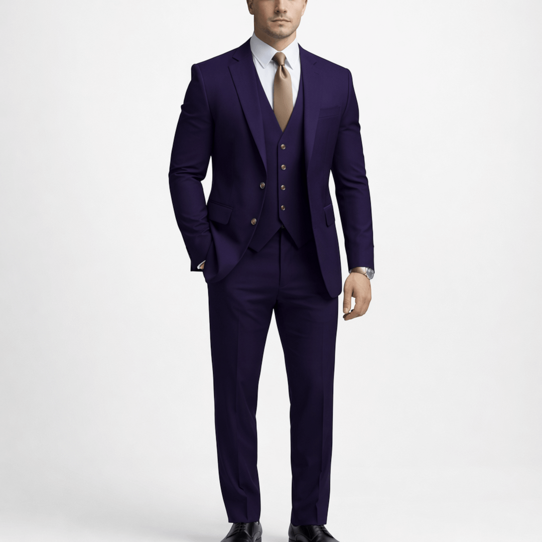 男性用スーツ3点セット（ベスト付き）結婚式や特別な行事用