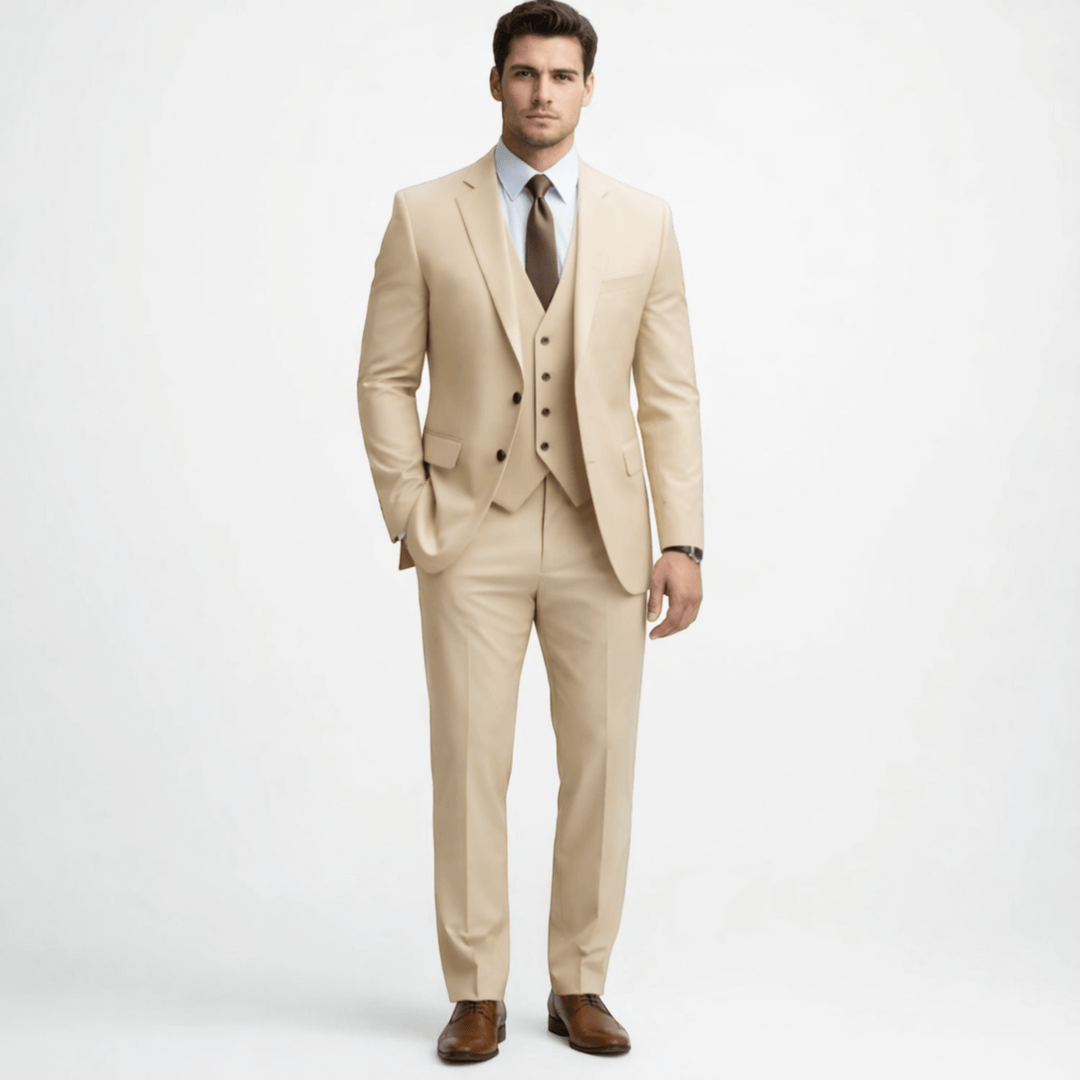 男性用スーツ3点セット（ベスト付き）結婚式や特別な行事用