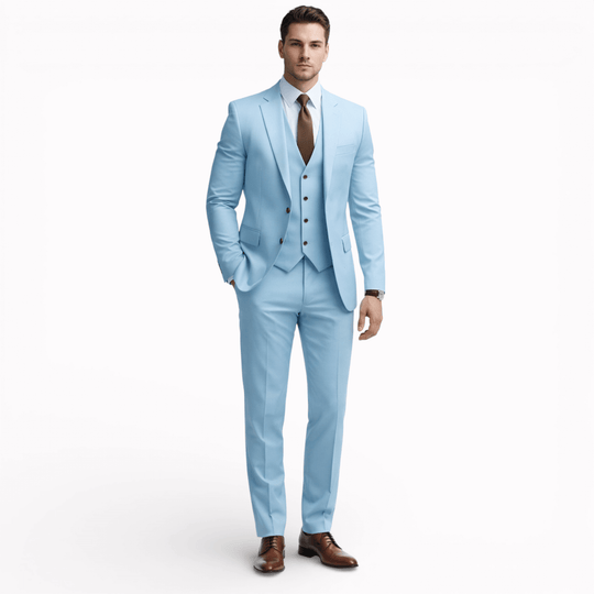 男性用スーツ3点セット（ベスト付き）結婚式や特別な行事用